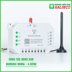 Công tắc Hunonic Noma 4CH – Điều khiển mọi thiết bị từ xa qua điện thoại dùng sim