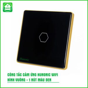 Công Tắc Hunonic Luxury Hình Vuông ( Màu Đen ) 11 1 Nut Den 600x600