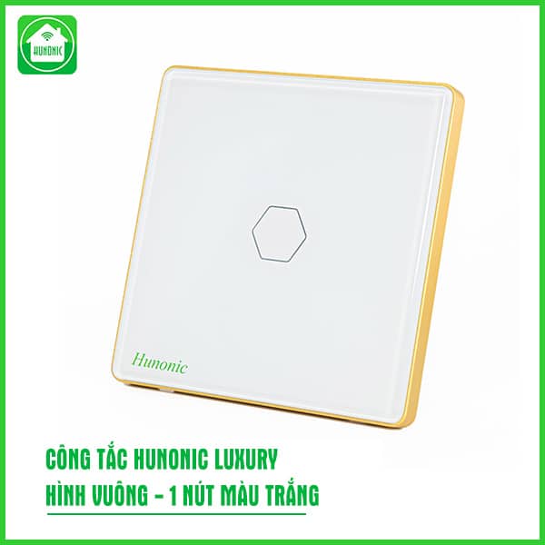 Công Tắc Hunonic Luxury Hình Vuông ( Màu Trắng ) 38 Công Tắc Hunonic Luxury Hình Vuông