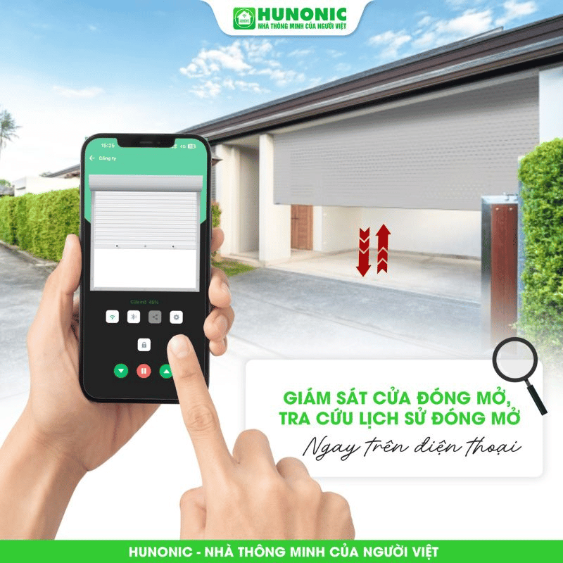 Công Tắc Cửa Cuốn Wifi Hunonic Door S – Phiên Bản Mới 2026 38 Công Tắc Cửa Cuốn Door S