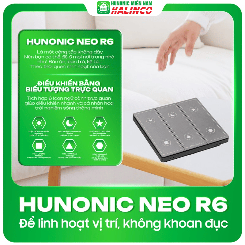 Công Tắc Ngữ Cảnh Thông Minh Hunonic NEO R6 3 12