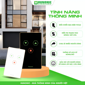 Công Tắc Cửa Cuốn Wifi Hunonic Door S – Phiên Bản Mới 2026 11 Công Tắc Cửa Cuốn Door S