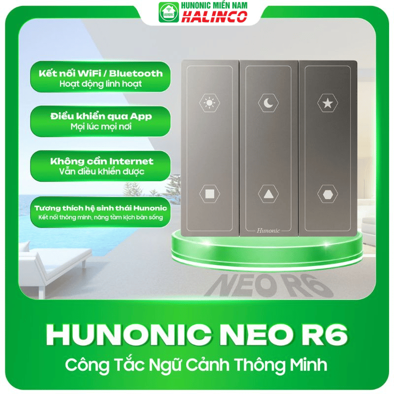 Công Tắc Ngữ Cảnh Thông Minh Hunonic NEO R6 5 Công Tắc Ngữ Cảnh Thông Minh Hunonic Neo R6
