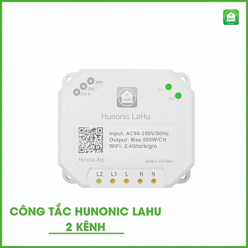 Công Tắc Thông Minh Hunonic Lahu 2 Kênh - Điều Khiển Từ Xa 2 Công Tắc Thông Minh Hunonic Lahu 2 Kênh - Điều Khiển Từ Xa