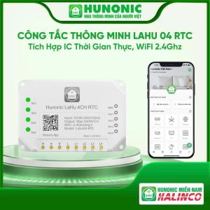 Công Tắc Thông Minh Hunonic 04 RTC Tích Hợp IC Thời Gian Thực - Điều Khiển Từ Xa