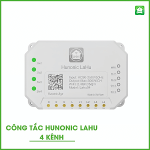 Công Tắc Thông Minh Hunonic Lahu 4 Kênh - Điều Khiển Từ Xa