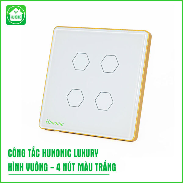 Công Tắc Hunonic Luxury Hình Vuông ( Màu Trắng ) 39 Công Tắc Hunonic Luxury Hình Vuông