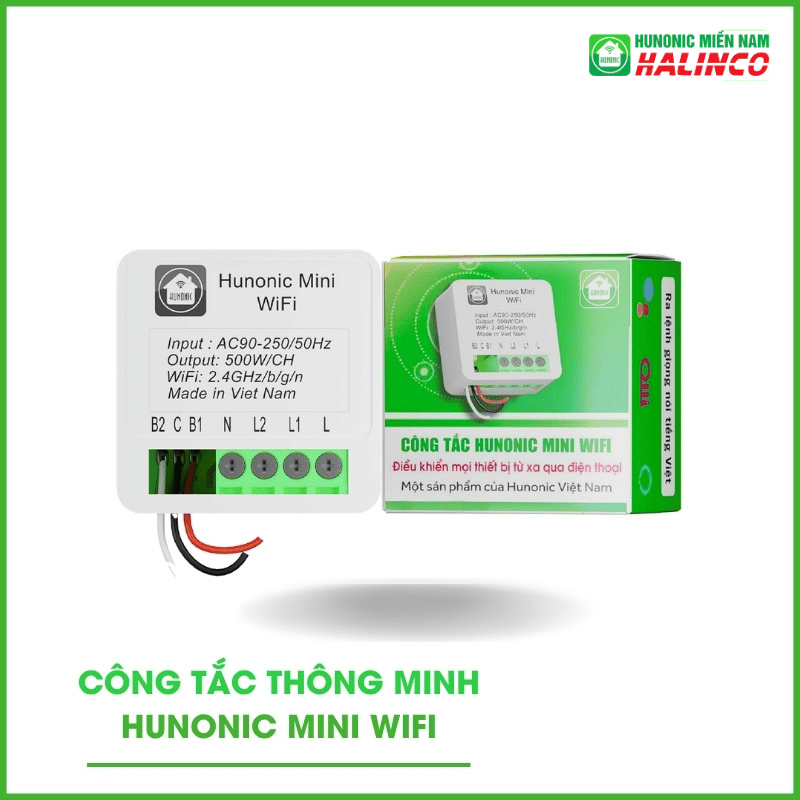 Công Tắc Điều Khiển Từ Xa Hunonic Mini 1 Công Tắc Thông Minh Hunonic Mini Wifi