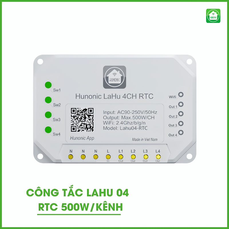 Công Tắc Thông Minh Hunonic 04 RTC Tích Hợp IC Thời Gian Thực - Điều Khiển Từ Xa 2 Công Tắc Thông Minh Hunonic 04 RTC Tích Hợp IC Thời Gian Thực - Điều Khiển Từ Xa