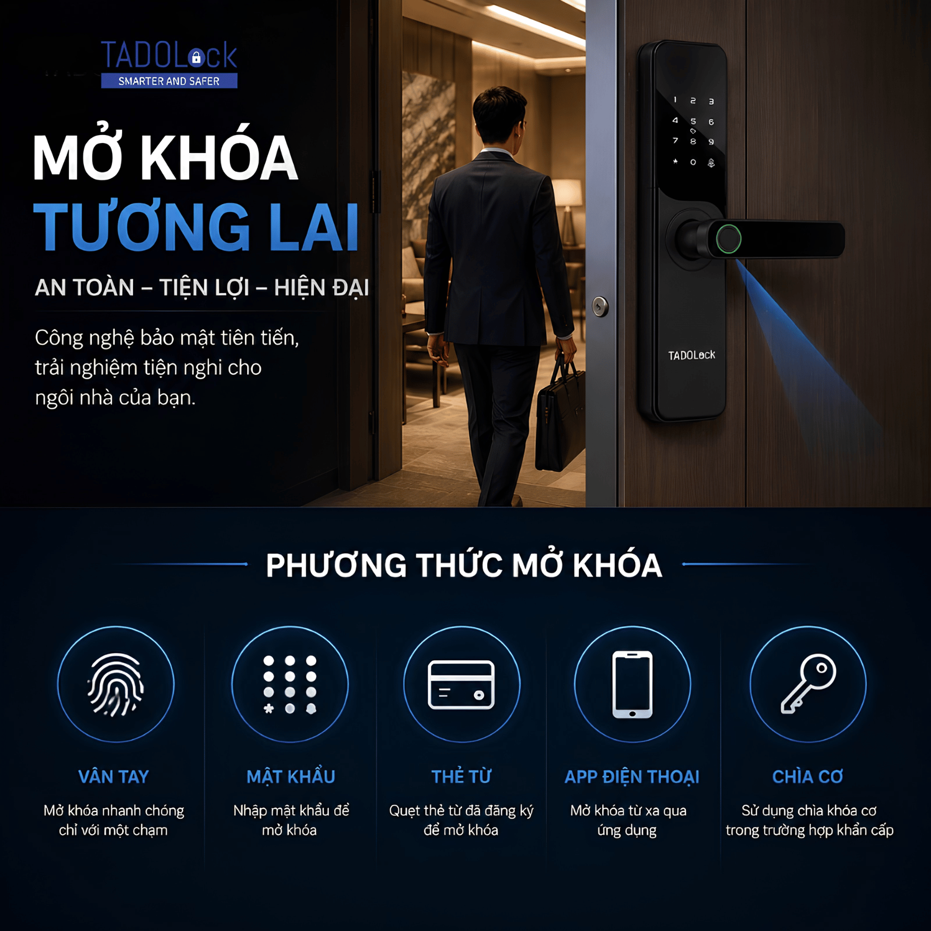 Khoá Thông Minh Cửa Gỗ Cao Cấp TDL 68