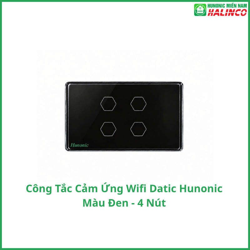 Công Tắc Cảm Ứng Wifi Hunonic Datic - Màu Đen 8 Công Tắc Cảm Ứng Wifi Hunonic Datic