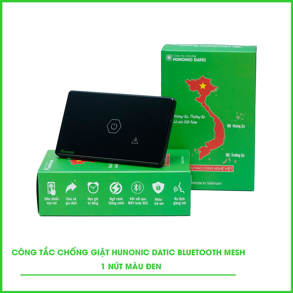 Công Tắc Chống Giật BLE Mesh Hunonic Datic 2 Ble Hunonic Datic Chong Giat Den