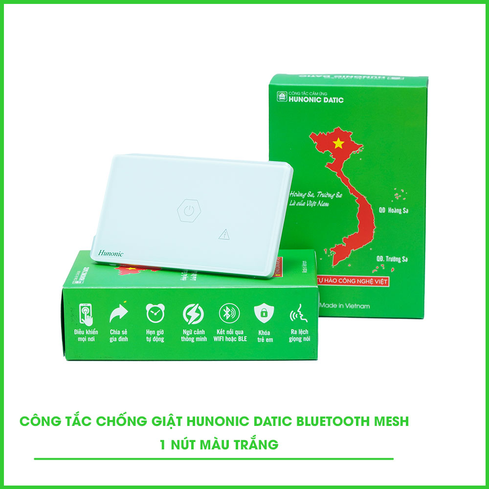 Công Tắc Chống Giật BLE Mesh Hunonic Datic 1 Ble Mesh Chống Giật
