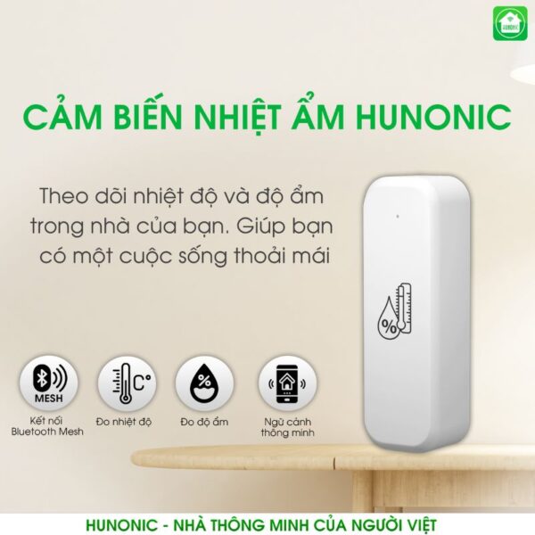 Cảm Biến Nhiệt Ẩm Bluetooth Hunonic – Kiểm Soát Môi Trường Qua Điện Thoại 2 Cam Bien Nhiet Am Hunonic2 600x600