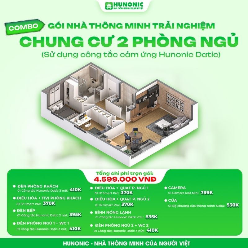 Trọn Gói Nhà Thông Minh Trải Nghiệm Cho Chung Cư 2 Phòng Ngủ 6 Trọn Gói Nhà Thông Minh Trải Nghiệm Cho Chung Cư 2 Phòng Ngủ