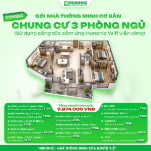 Trọn Gói Nhà Thông Minh Hunonic Cơ Bản Cho Chung Cư 3 Phòng Ngủ