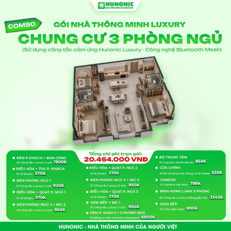 Trọn Gói Nhà Thông Minh Luxury Cho Chung Cư 3 Phòng Ngủ 6 Trọn Gói Nhà Thông Minh Luxury Cho Chung Cư 3 Phòng Ngủ