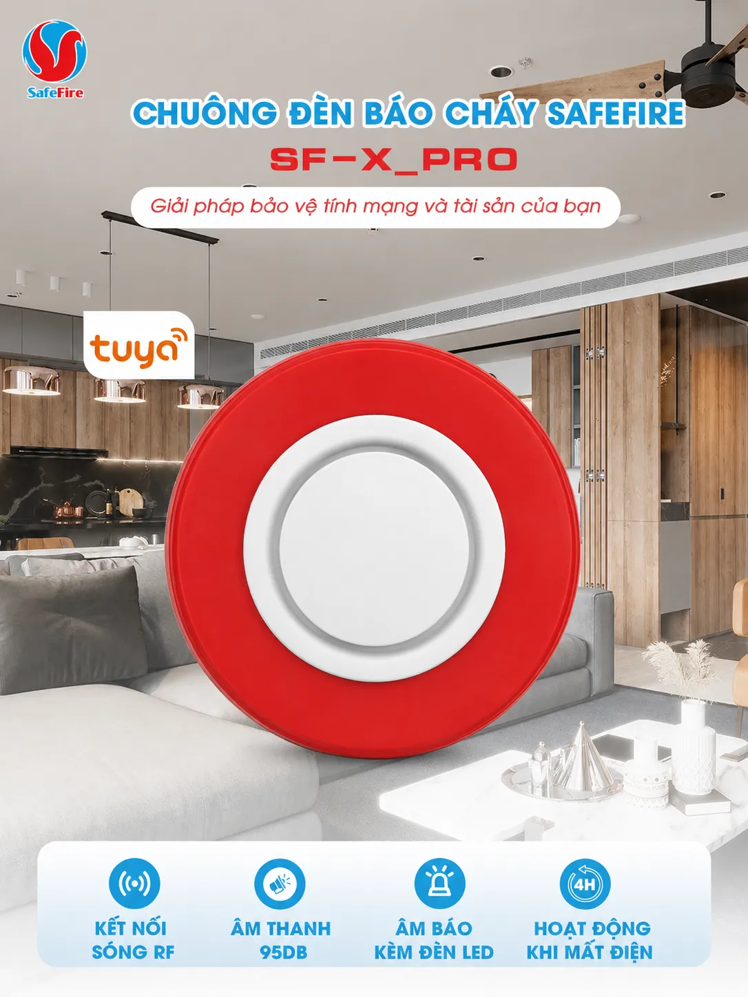 Chuông Đèn Báo Cháy SafeFire SF-X Pro 15 Chuông Đèn Báo Cháy SafeFire SF-X Pro