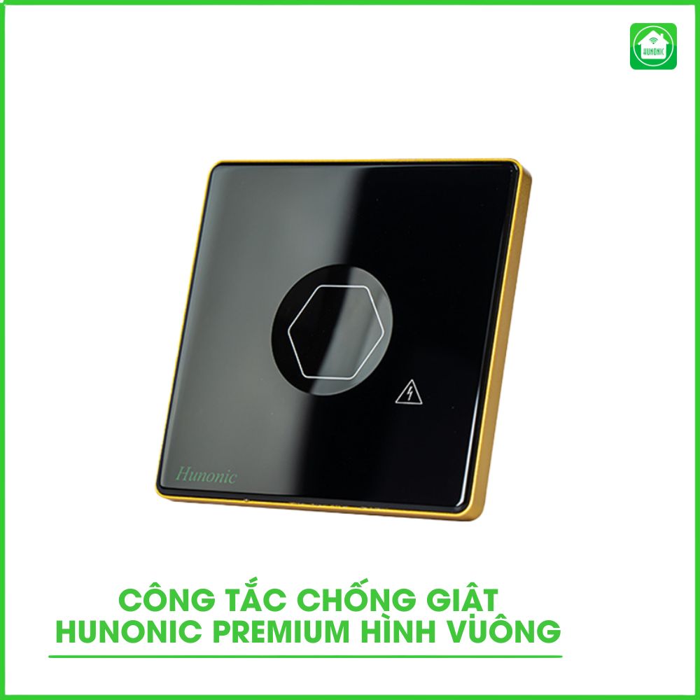 Công Tắc Hunonic Premium Hình Vuông 9 Cong Tac Chong Giat Pre Vuong Hnn
