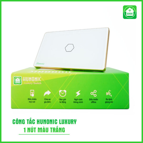 Công Tắc Hunonic Luxury Hình Chữ Nhật Viền Vàng ( Màu Trắng ) 4 Cong Tac Thong Minh Hunonic Luxury 11 600x600