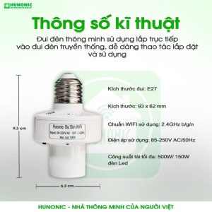 Đui Đèn Thông Minh Wifi Hunonic – Tối Ưu Hóa Trải Nghiệm Chiếu Sáng 8 Đui Đèn Thông Minh Wifi Hunonic