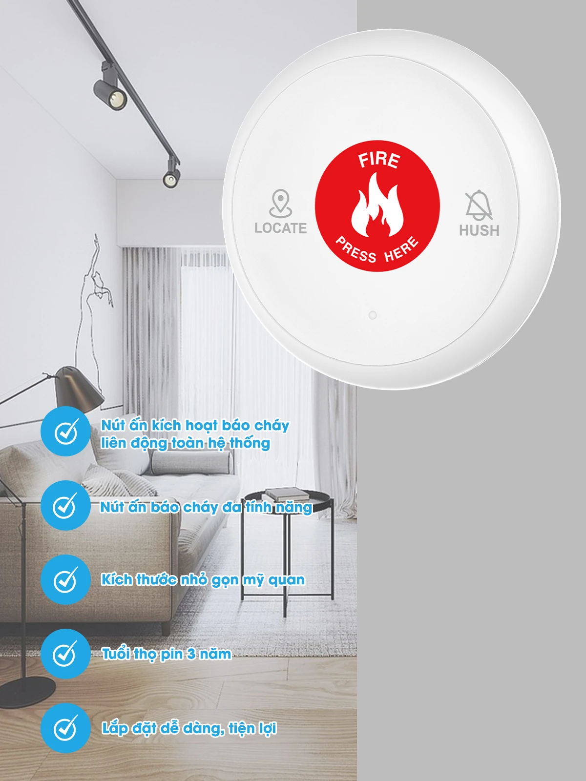Nút Ấn Báo Cháy SafeFire HM2EB-W 11 Nút Ấn Báo Cháy SafeFire HM2EB-W