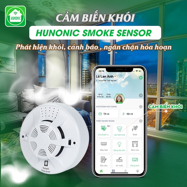 Bộ Cảm Biến Khói Thông Minh Hunonic Smoke Sensor 12 Bộ Cảm Biến Khói Thông Minh Hunonic Smoke Sensor
