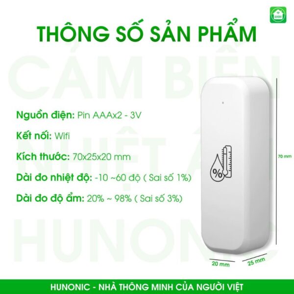 Cảm Biến Nhiệt Ẩm Wifi Hunonic 11 Cảm Biến Nhiệt Ẩm Wifi Hunonic