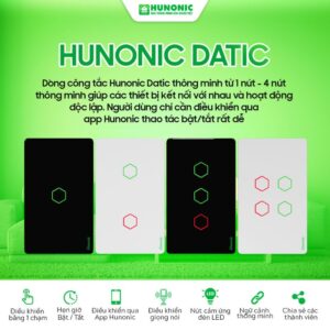 Công Tắc Cảm Ứng 2 Nút Wifi Hunonic Datic 8 Tinh Nang Hunonic Datic1