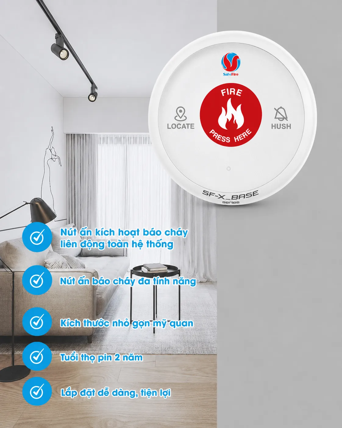 Nút Ấn Báo Cháy SafeFire SF-X Base 13 Nút Ấn Báo Cháy SafeFire SF-X Base