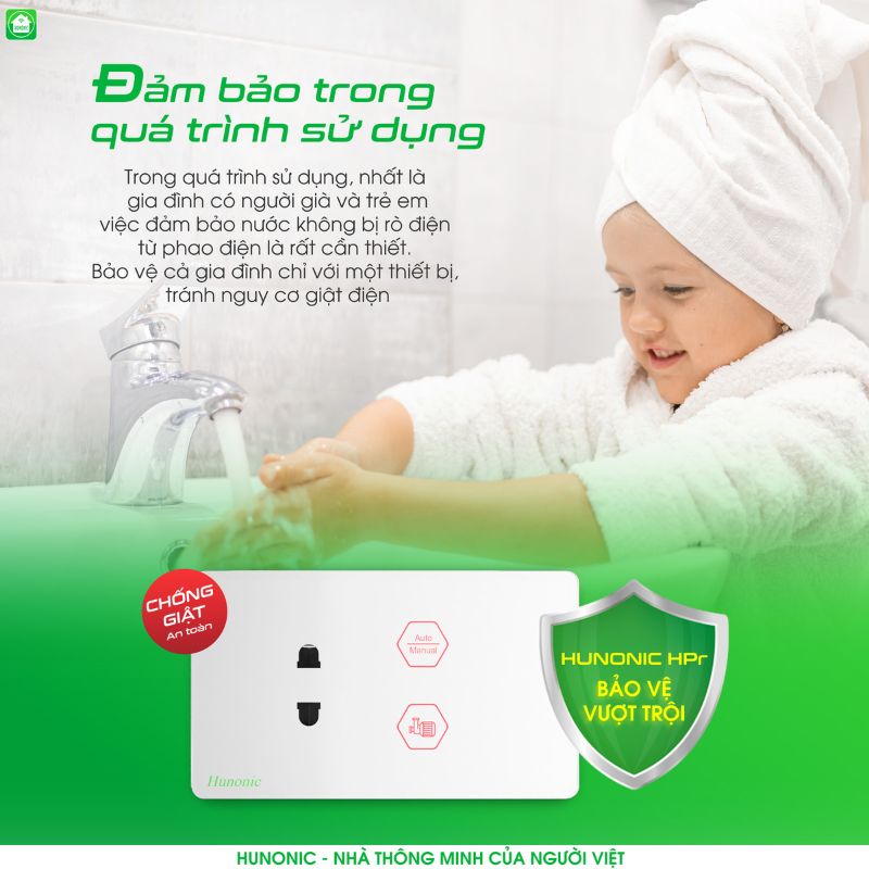 Ổ Cắm Máy Bơm Chống Giật An Toàn Hunonic SPS 3 Tinh Nang O Cam May Bom Sps1
