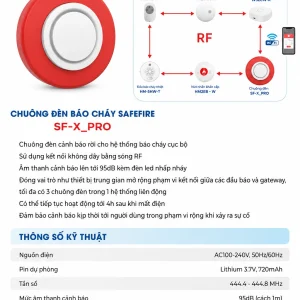 Chuông Đèn Báo Cháy SafeFire SF-X Pro 9 Chuông Đèn Báo Cháy SafeFire SF-X Pro