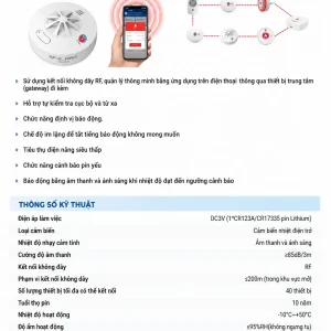 Đầu Báo Cháy Nhiệt Không Dây SafeFire SF-X Pro 8 Tskt Dau Bao Nhiet Pro 11zon