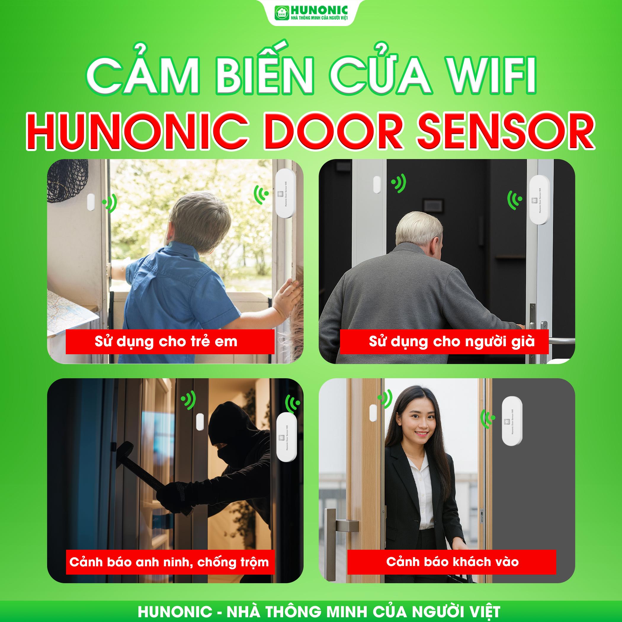 Cảm biến cửa Wifi Hunonic Door Sensor Thế Hệ Mới 12 Cảm biến cửa Wifi Hunonic Door Sensor Thế Hệ Mới